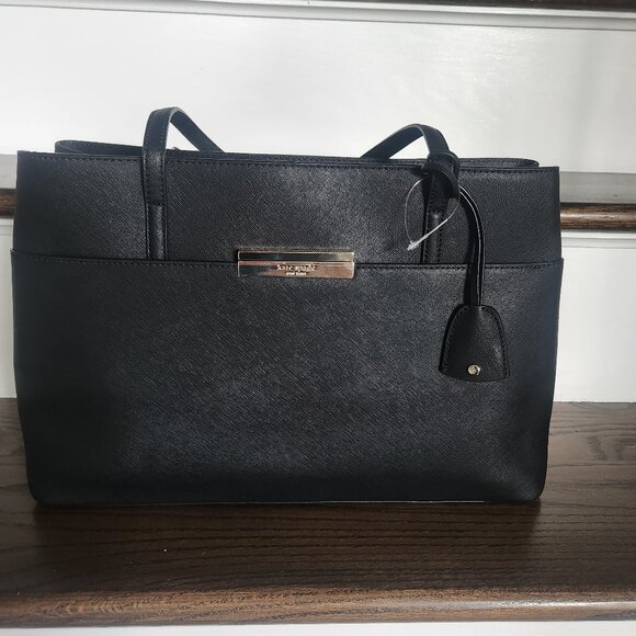 NWT KATE SPADE-MAIDEN WAY-Tote Bag-100% Leather-Saffiano-Black $398 Retail - Picture 2 of 16